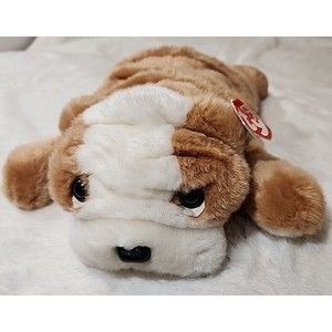 Vintage 2001 NEW old stock‎ TY Beanie Buddies Puppy Bulldog Wrinkles 13" Long
